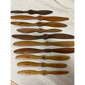 10 Vintage Wooden Model Airplane Propellers Top Flite Flo-Torque Airscrew Lot 6